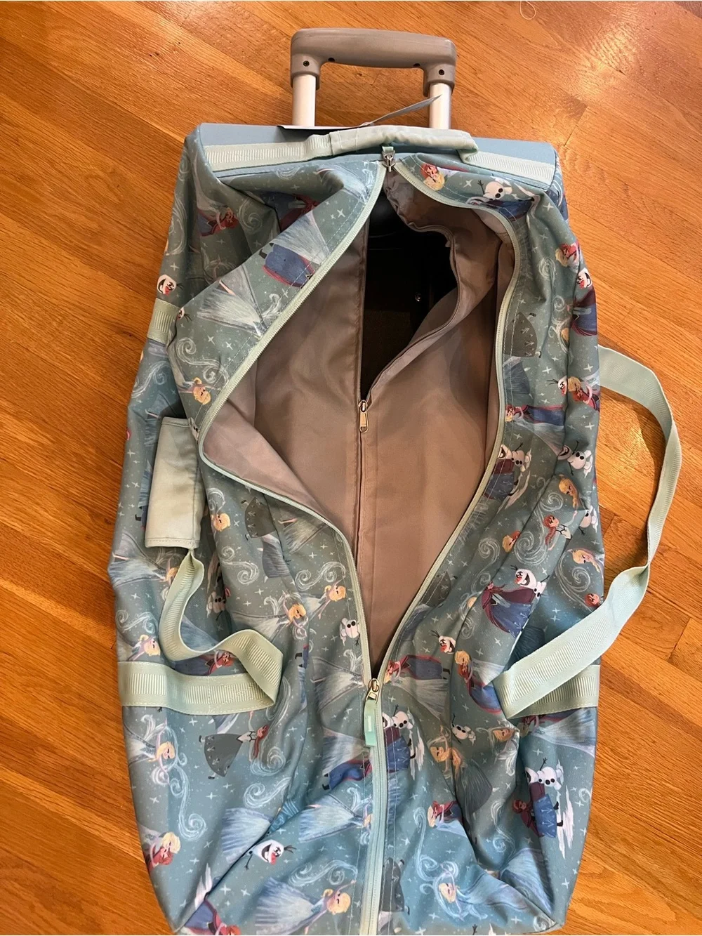 Disney Light Blue Frozen Character Kids Duffle Bag